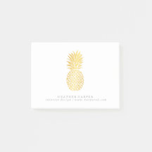 Bloc - notes de notes de post-it - ananas d'or