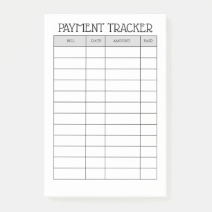 Post-it® Bloc-notes de suivi de paiement personnalisé
