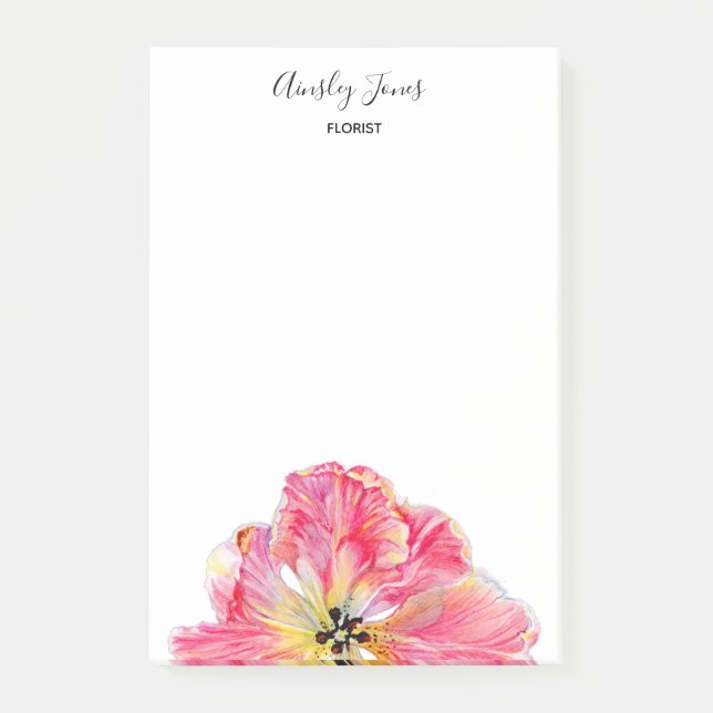 Post-it® Bloc-notes fleur Tulipe Rose (Devant)