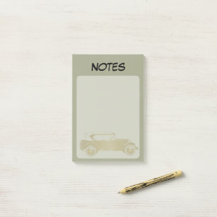 Post-it® Bloc-notes ligné vert sauge voiture classique vint