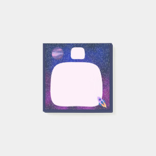 Post-it® Bloc-notes mignon fusée espace galaxie deux sectio