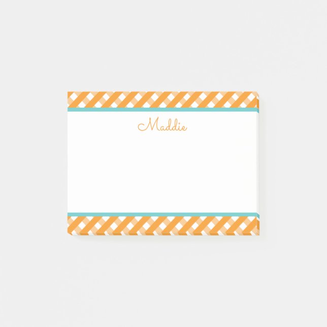 Post-it® Bloc-notes personnalisé En vichy (Devant)