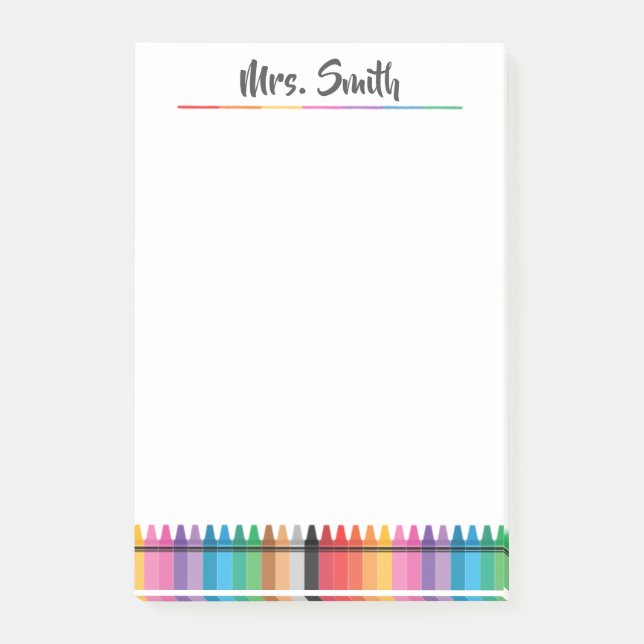 Post-it® Bloc-notes pour enseignant de maternelle Crayons A (Devant)