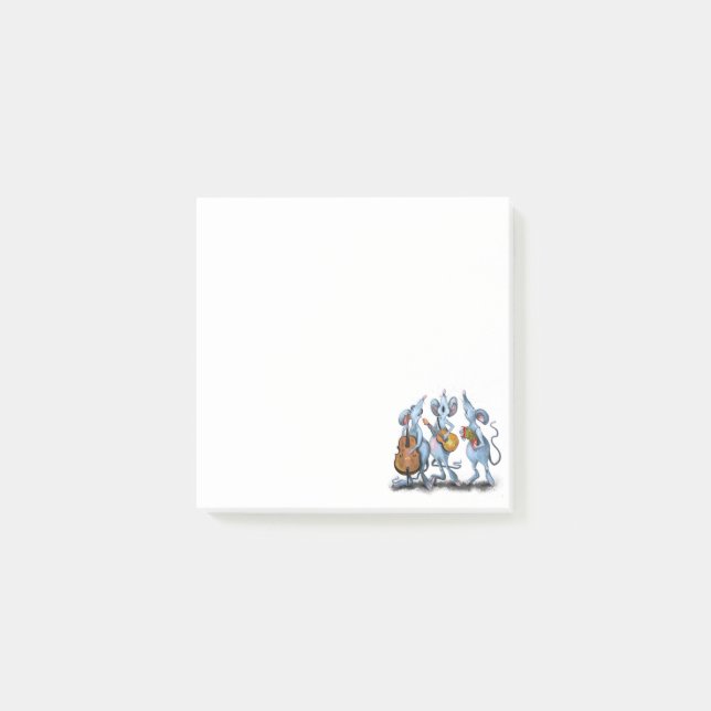 Post-it® Blocs-notes Funny Mouse Music Band (Devant)