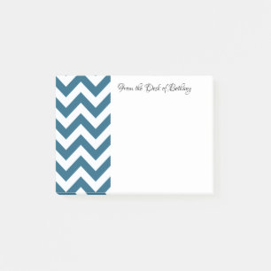 Post-it® Blue Chevron Personnalisé Post Notes
