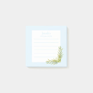 Post-it® Blue Floral Mitzvah Note : 3x3 Sticky Pad