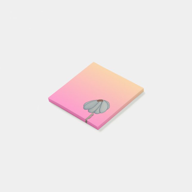 Post-it® Blue Flower with Pink Background (Incliné)