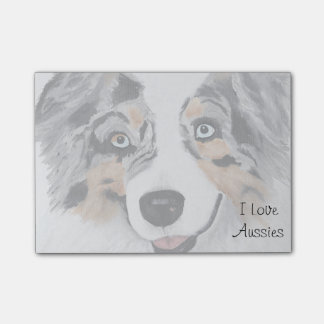 Post-it® Blue Merle Australian Shepherd 50 notes collantes