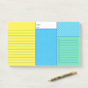 Post-it® Blue Mint Jaune Pratique Organiser Pour Faire Comb