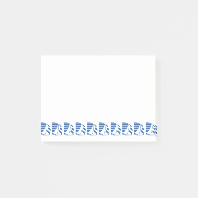 Post-it® Blue White Racing Sailboats Sticky Notes (Devant)