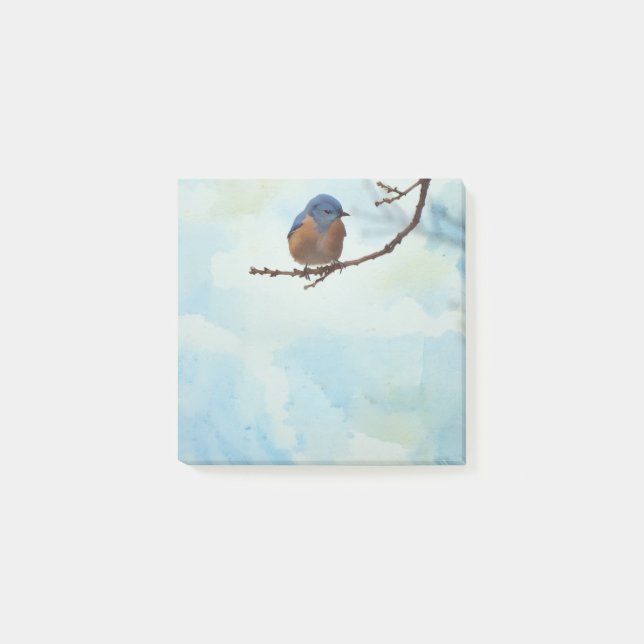 Post-it® Bluebird Oiseau Art Nature Post It Note Pad (Devant)
