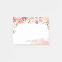 Post-it® Blush Bouquet Nom personnalisé Monogramme