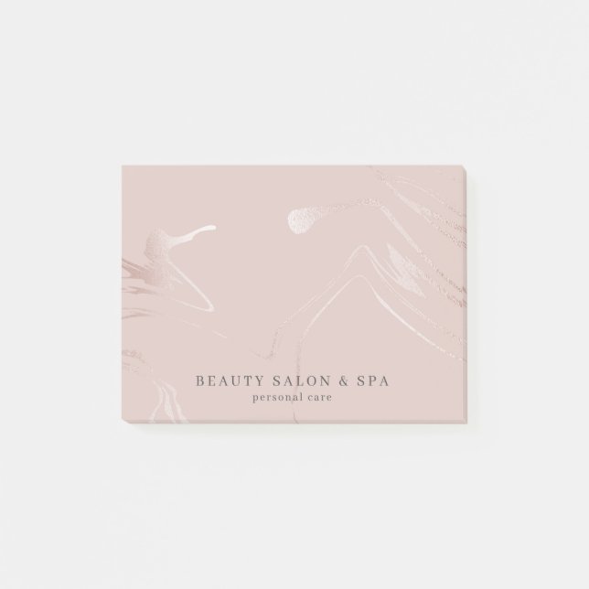 Post-it® Blush Rose Faux Rose Gold Classy Salon de beauté (Devant)