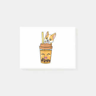 Post-it® Boba Tapioca Perles Bubble Lait Thé Boire Corgi
