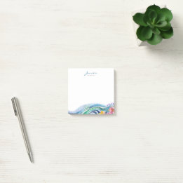 Post-it® Bohème Marine Bleu & Vagues Turquoise