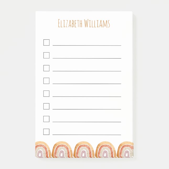 Post-it® Boho Modern Rainbow Personnalisé Girl School   (Devant)