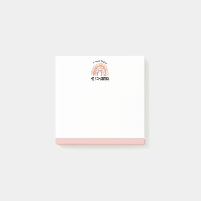 Post-it® Boho Rainbow Post It Notes (Crème Rose Cute) (Devant)
