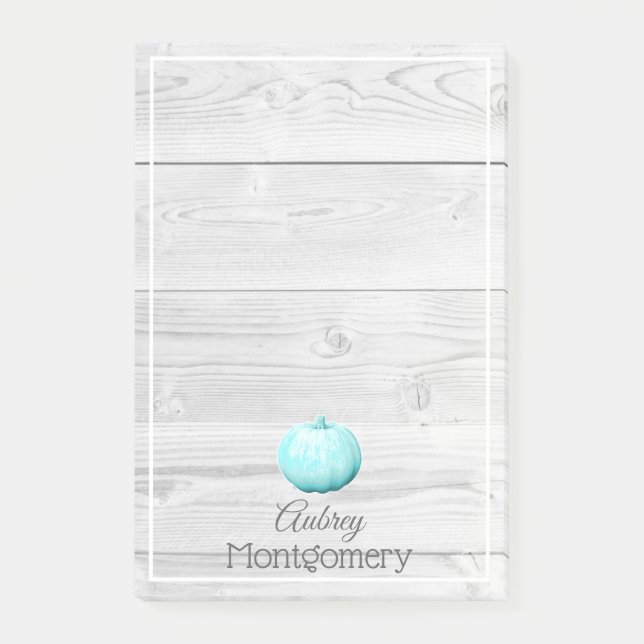 Post-it® Bois blanc rustique et Citrouille bleu | Personnal (Devant)
