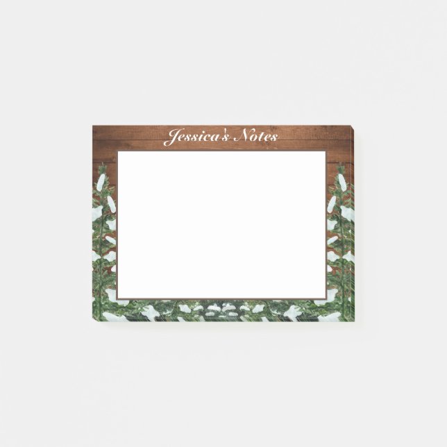Post-it® Bois enneigé & Pays forestier Épinette personnalis (Devant)