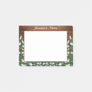 Post-it® Bois neigeux & Forêt Pin champêtre Personnalisé