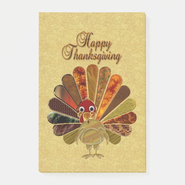 Post-it® Bon thanksgiving coloré Turquie (Devant)