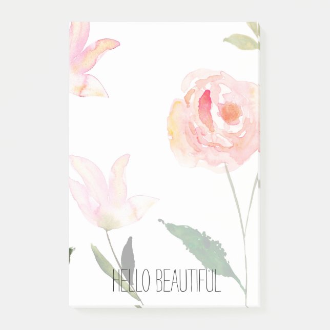 Post-it® Bonjour belle aquarelle florale (Devant)