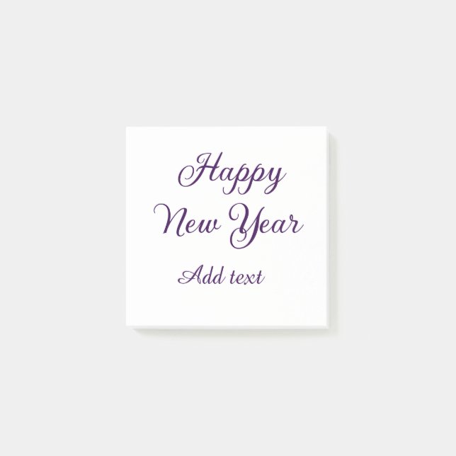 Post-it® Bonne année calligraphie violette simple minimalis (Devant)