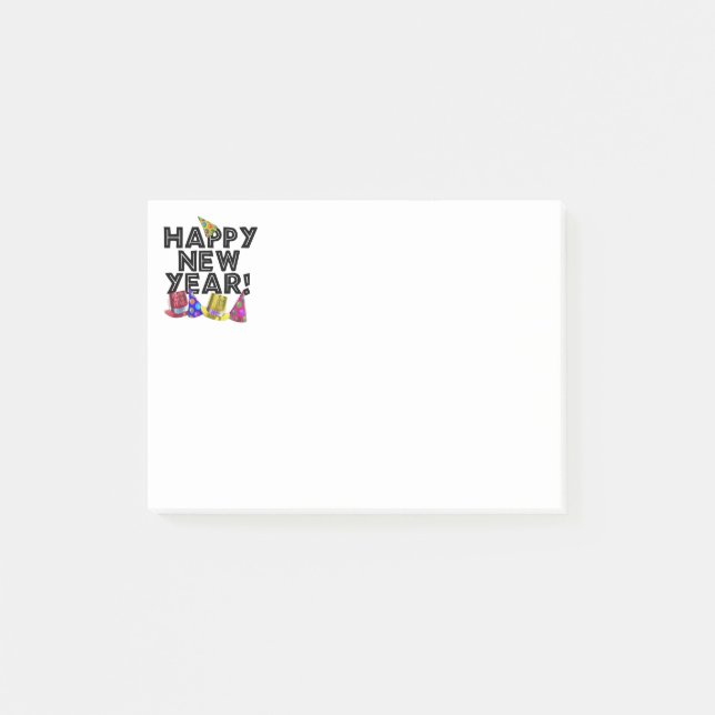 Post-it® Bonne année - Texte avec les Casquettes du parti (Devant)