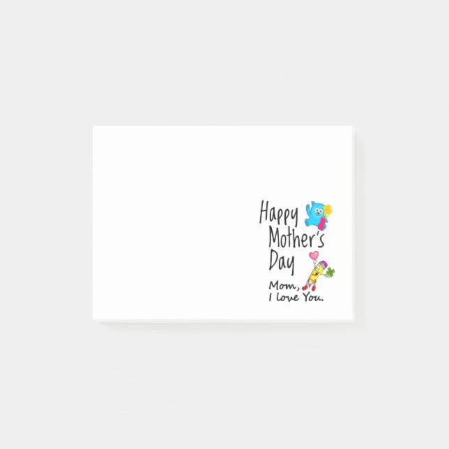 Post-it® Bonne fête des mères. Maman, je t'aime. (Devant)