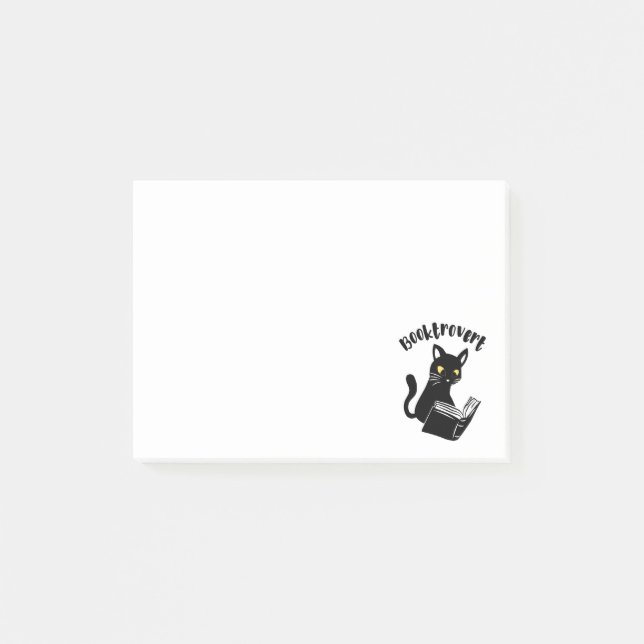 Post-it® Booktrovert chat avec livre (Devant)
