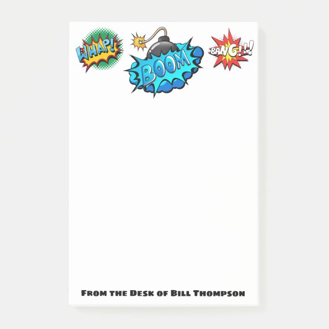 Post-it® Boom comique de bombe de style d'art de bruit ! (Devant)