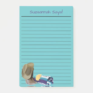 Post-it® Boots de Cowboy rustique Casquette Bleu pourpre Li