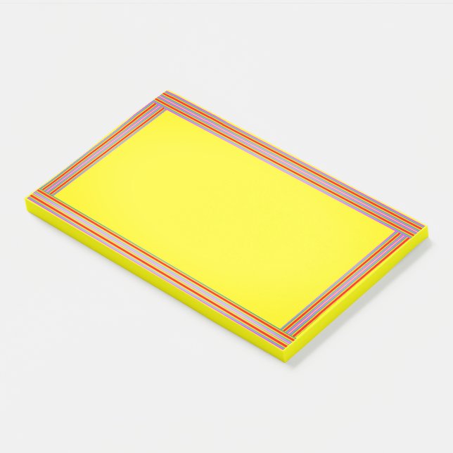 Post-it® Bordure arc-en-ciel jaune Notes Pos-it (Incliné)