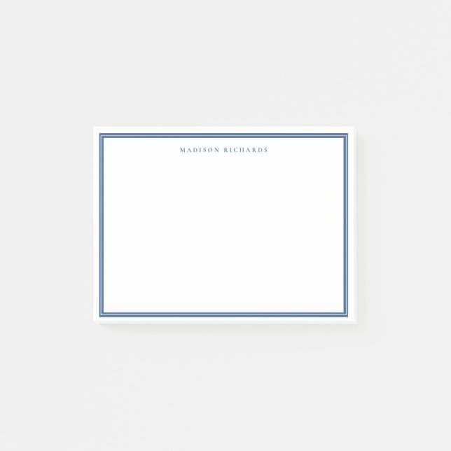 Post-it® Bordure bleu marine légère Basique Personnalisé (Devant)