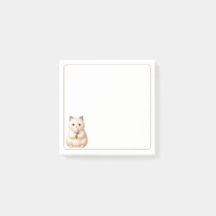 Post-it® Bordure claire Tan Beige Cute Chat Ice Cat Cône