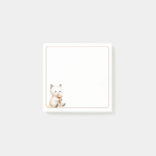 Post-it® Bordure claire Tan blanc mou Cat Ice Crème Cône