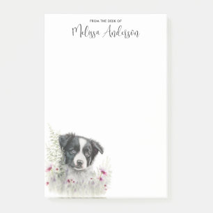 Post-it® Bordure Collie Amoureux des chiens personnalisé mi