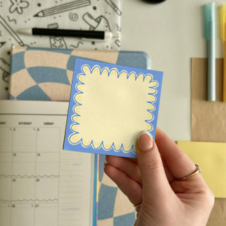 Post-it® Bordure de caniche bleu Notes de post-it 7,6 x 7,6