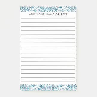 Post-it® Bordure de carreaux bleus et blancs personnalisée