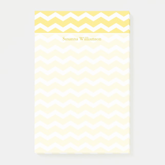 Post-it® Bordure de crème jaune Chevron (Devant)