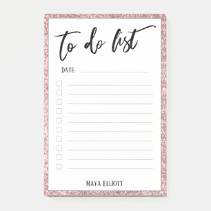 Post-it® Bordure de Parties scintillant d'or Rose