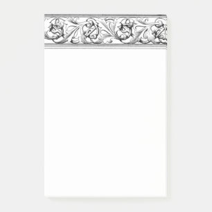 Post-it® Bordure élégante Feuille blanche noire de défileme