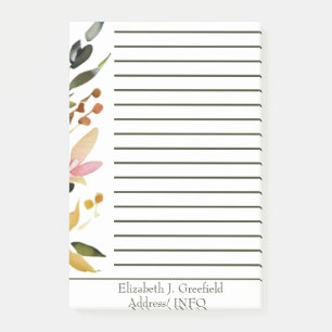 Post-it® Bordure florale élégante personnalisée