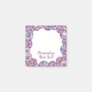 Post-it® Bordure florale mignonne Pastel Boho Daisy personn