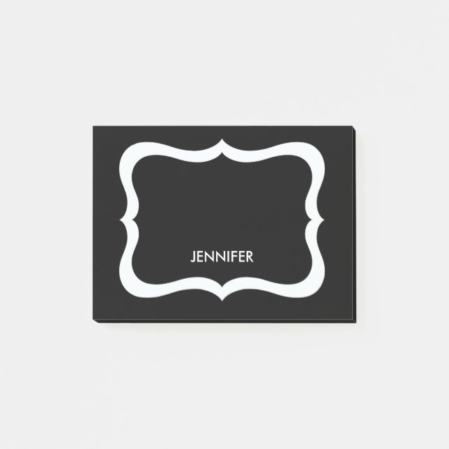 Post-it® Bordure noire et blanche personnalisée (Devant)