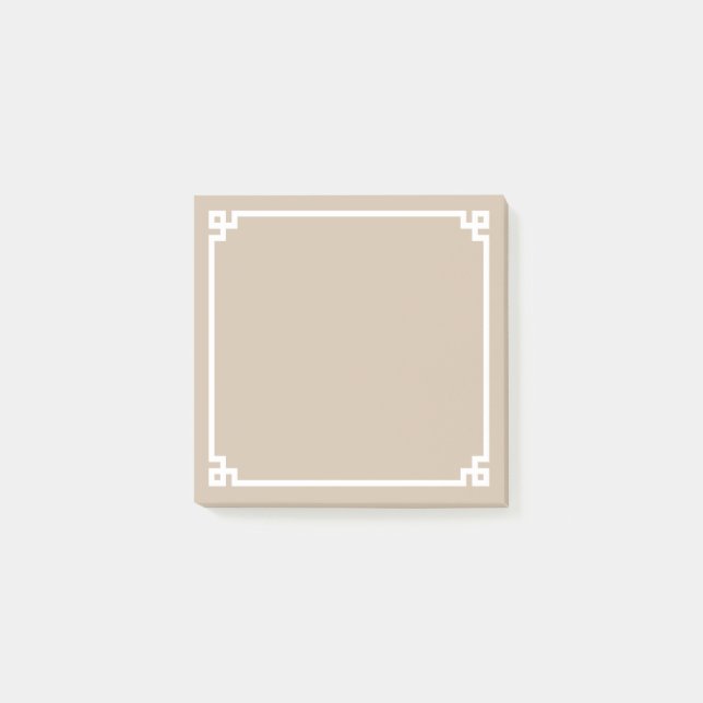 Post-it® Bordure ornementale Beige et Blanc (Devant)