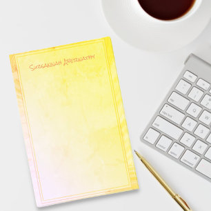 Post-it® Bordure rose jaune Nom personnalisé