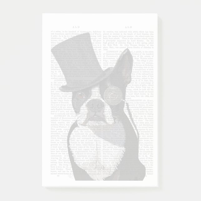 Post-it® Boston Terrier, Formal Hound et Casquette (Devant)