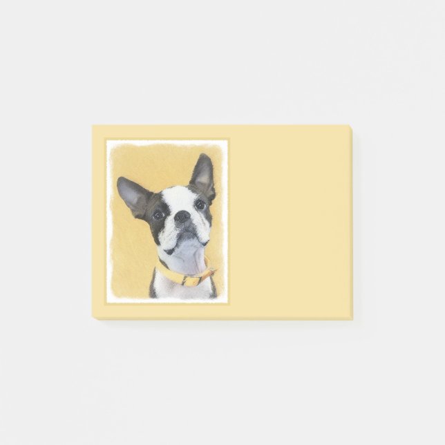 Post-it® Boston Terrier Peinture - Cute Original Chien Art (Devant)