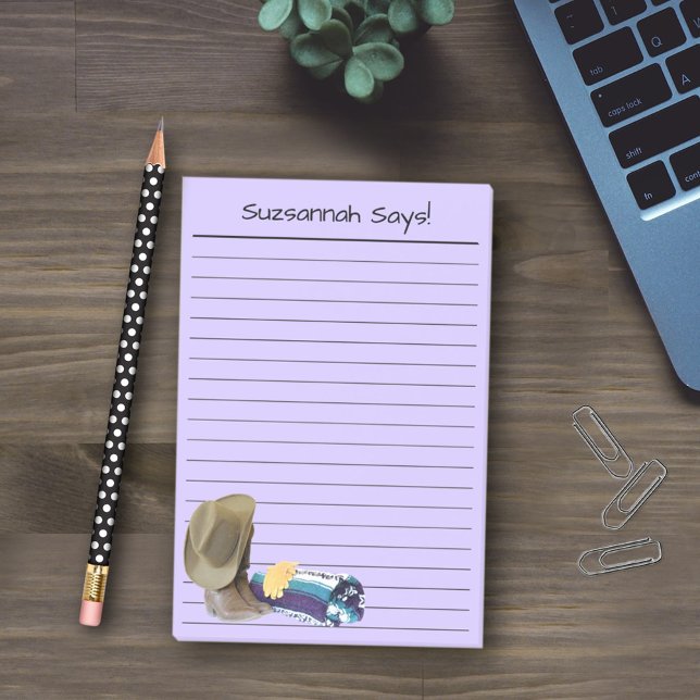 Post-it® Botte Rustique Casquette Bleu pourpre Couché Perso (Créateur téléchargé)